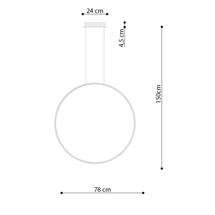 Thoro TH.248 - Lámpara LED colgante RIO LED/50W/230V CRI 90 3000K diá. 78 cm dorado