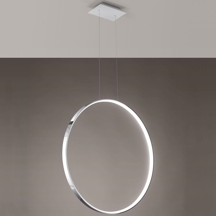 Thoro TH.249 - Lámpara LED colgante RIO LED/50W/230V CRI 90 4000K diá. 78 cm cromo brillante