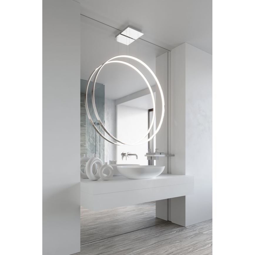 Thoro TH.249 - Lámpara LED colgante RIO LED/50W/230V CRI 90 4000K diá. 78 cm cromo brillante