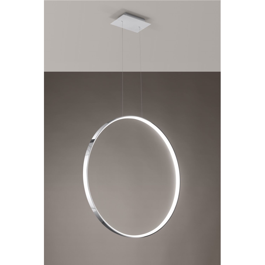 Thoro TH.249 - Lámpara LED colgante RIO LED/50W/230V CRI 90 4000K diá. 78 cm cromo brillante
