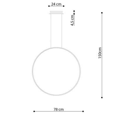 Thoro TH.249 - Lámpara LED colgante RIO LED/50W/230V CRI 90 4000K diá. 78 cm cromo brillante