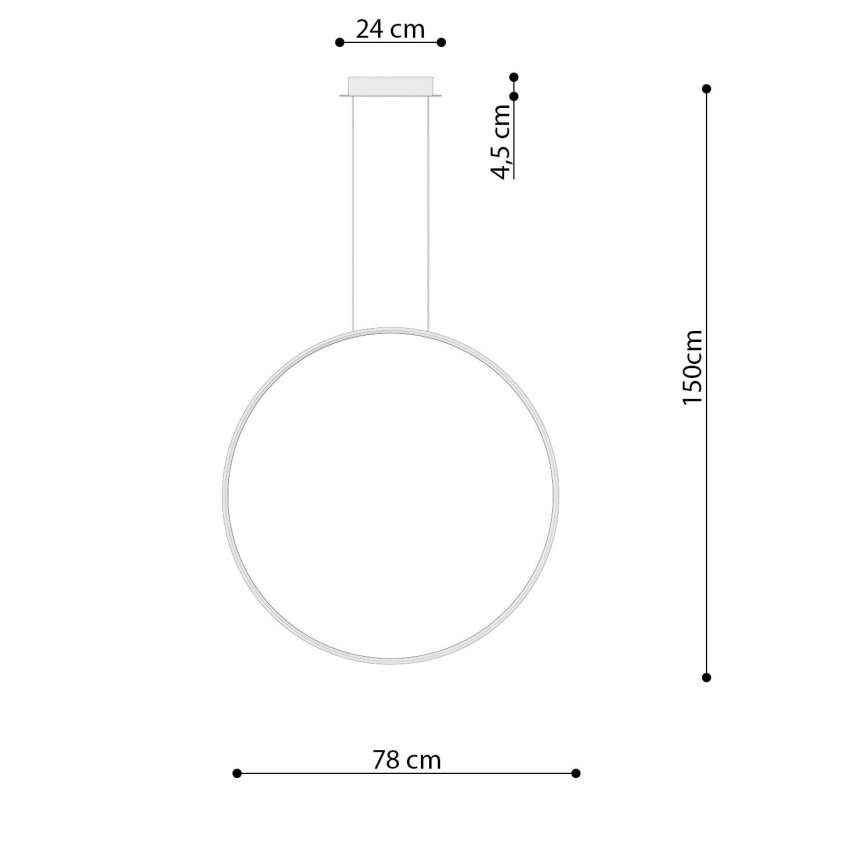 Thoro TH.249 - Lámpara LED colgante RIO LED/50W/230V CRI 90 4000K diá. 78 cm cromo brillante