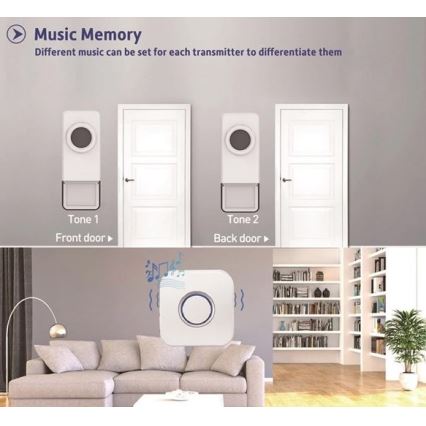 Timbre inalámbrico 3xAAA IP55 negro