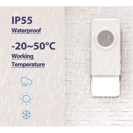 Timbre inalámbrico 3xAAA IP55 negro