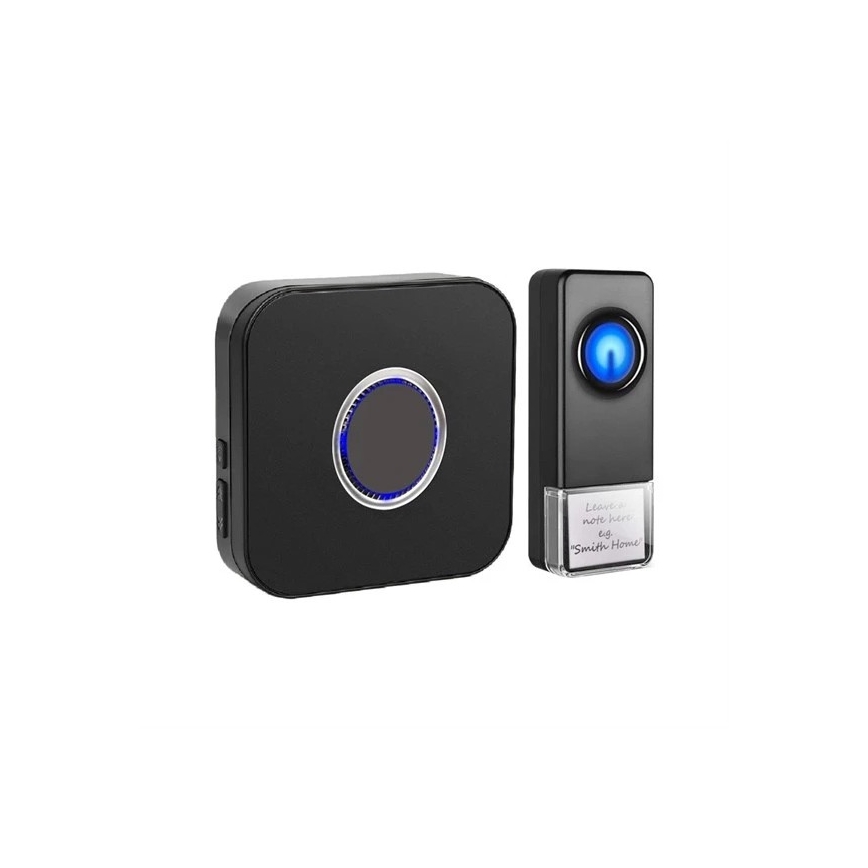 Timbre inalámbrico 3xAAA IP55 negro