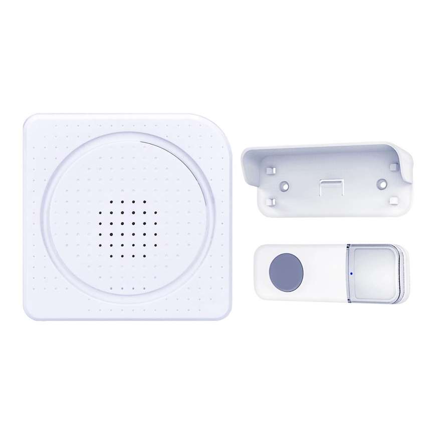Timbre inalámbrico a pilas 3V/3xAA IP44 blanco