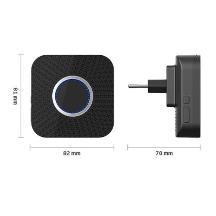 Timbre inalámbrico cinético 230V negro