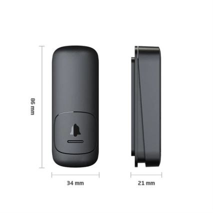 Timbre inalámbrico cinético 230V negro