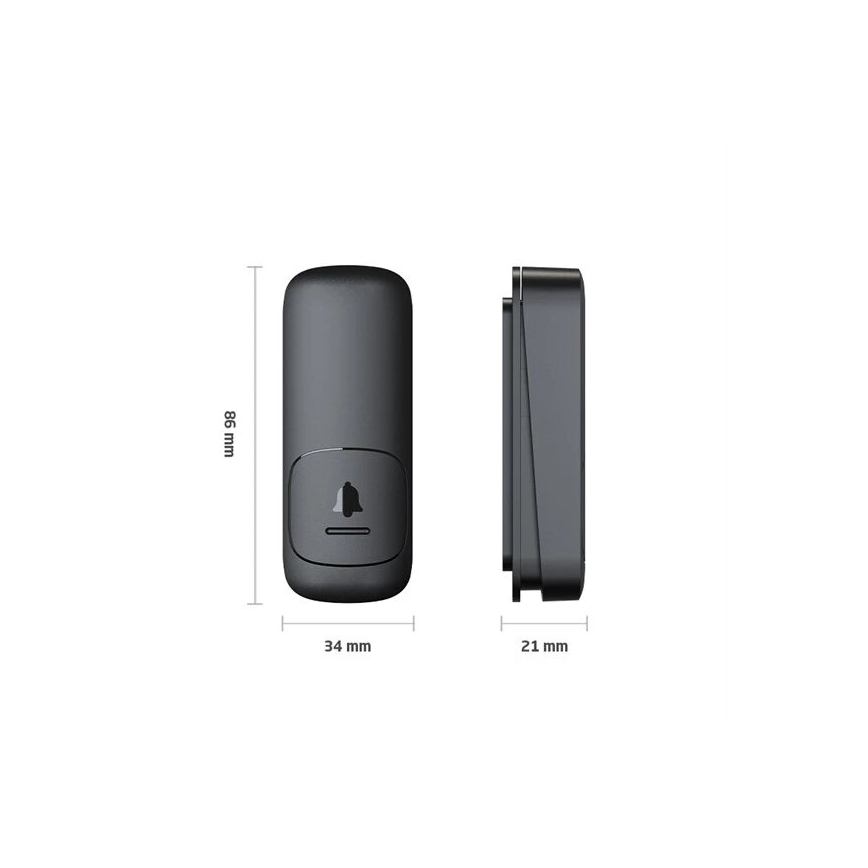 Timbre inalámbrico cinético 230V negro