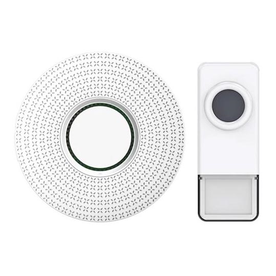 Timbre inalámbrico con enchufe integrado 230V/1xA23 IP55 blanco