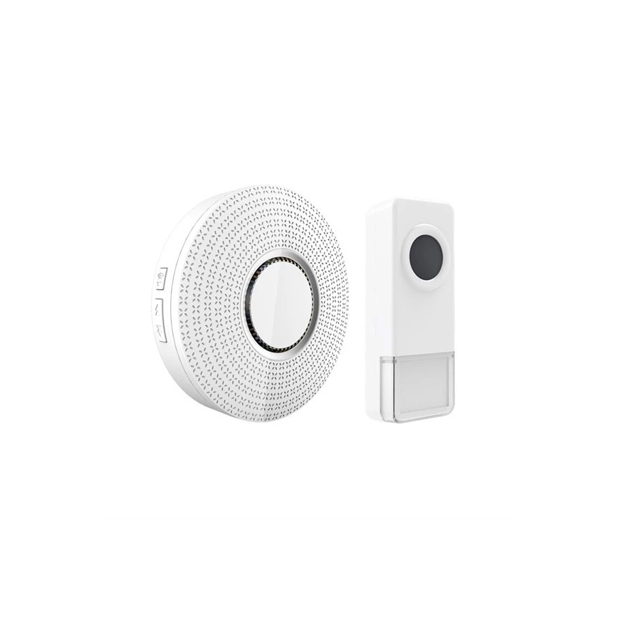 Timbre inalámbrico con enchufe integrado 230V/1xA23 IP55 blanco