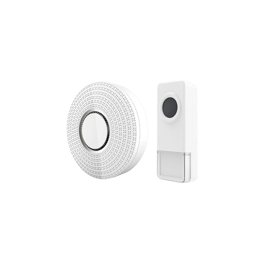 Timbre inalámbrico con enchufe integrado 230V/1xA23 IP55 blanco