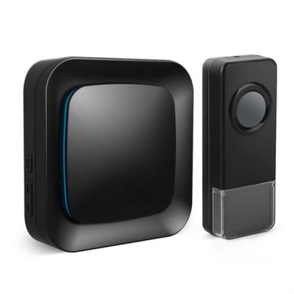 Timbre inalámbrico con enchufe integrado 230V/1xA23 IP55 negro
