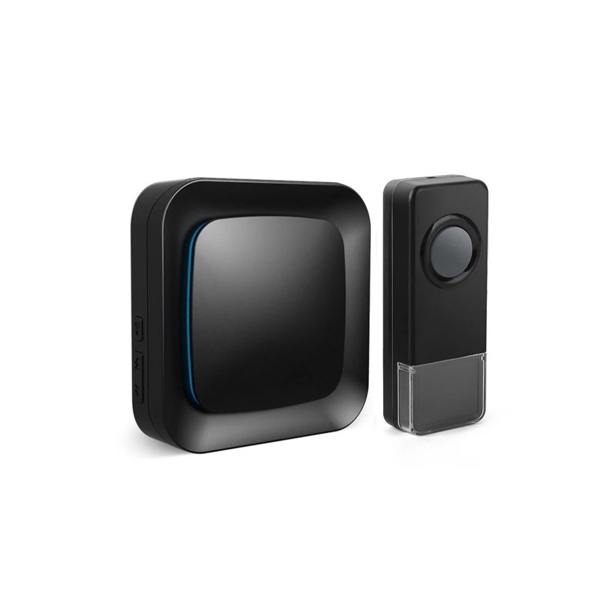 Timbre inalámbrico con enchufe integrado 230V/1xA23 IP55 negro