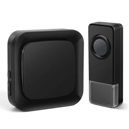 Timbre inalámbrico con enchufe integrado 230V/1xA23 IP55 negro