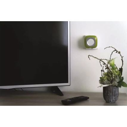 Timbre inalámbrico con enchufe integrado 230V + 1xCR2032 IP44 verde