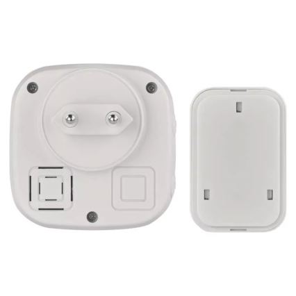 Timbre inalámbrico con enchufe integrado 230V + 1xCR2032 IP44 verde