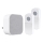 Timbre inalámbrico con enchufe integrado 230V + 2x botón IP44 blanco
