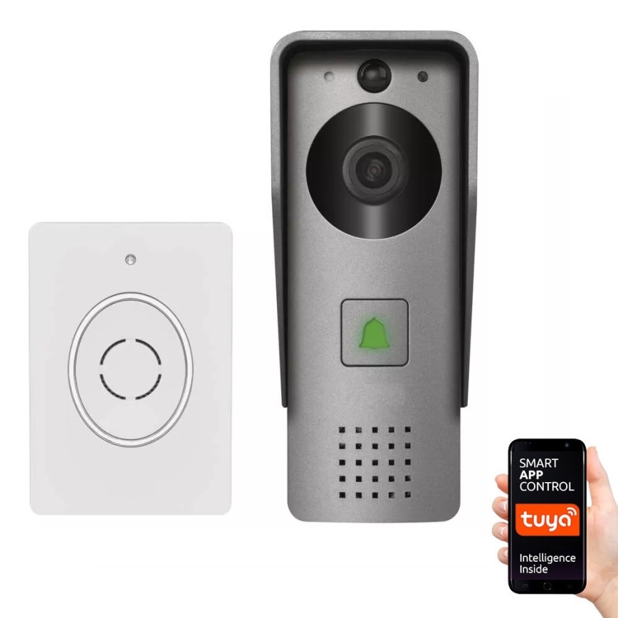 Timbre inalámbrico con vídeo y sensor de movimiento GoSmart 12V/3xAA IP44 Wi-Fi Tuya