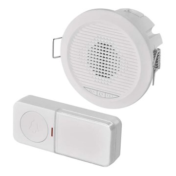 Timbre inalámbrico empotrable 230V + 1xCR2032 blanco