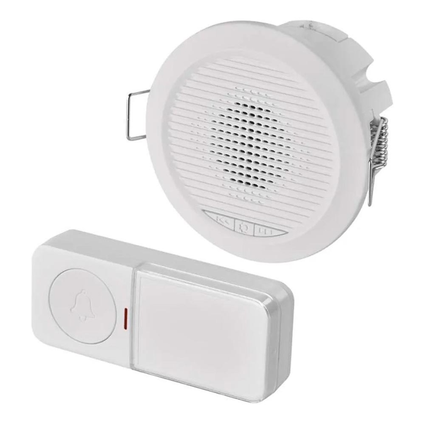 Timbre inalámbrico empotrable 230V + 1xCR2032 blanco