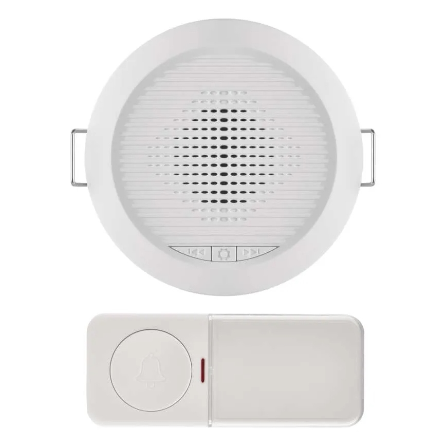 Timbre inalámbrico empotrable 230V + 1xCR2032 blanco