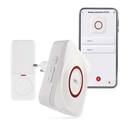 Timbre inalámbrico enchufable GoSmart 230V + 1x CR2032, blanco, Wi-Fi