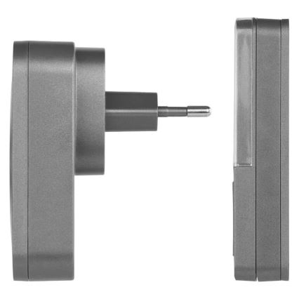 Timbre inalámbrico enchufable GoSmart 230V + 1x CR2032 gris Wi-Fi