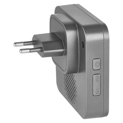 Timbre inalámbrico enchufable GoSmart 230V + 1x CR2032 gris Wi-Fi