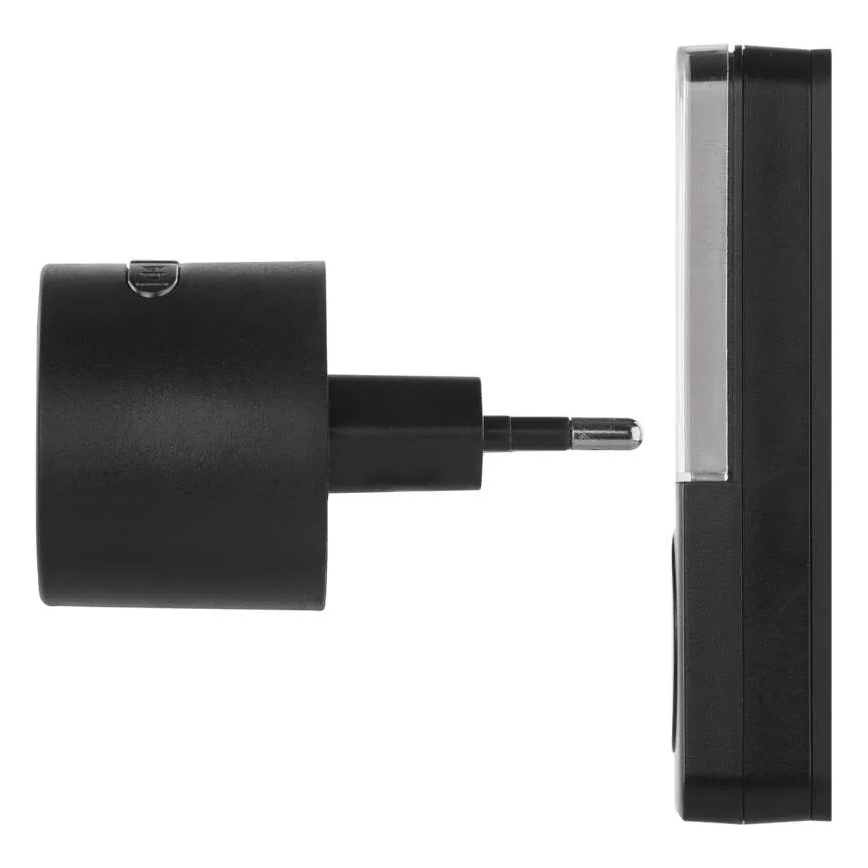 Timbre inalámbrico para enchufe 230V + 1xCR2032 negro