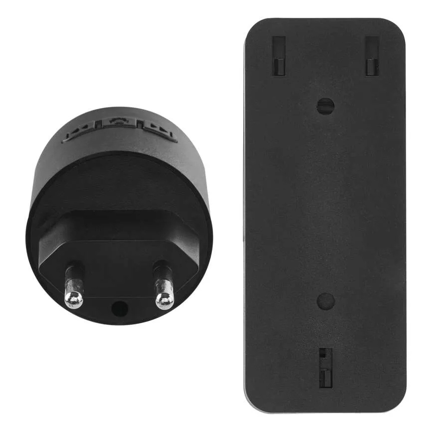 Timbre inalámbrico para enchufe 230V + 1xCR2032 negro