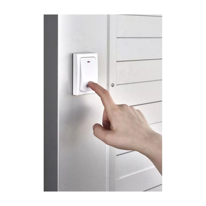 Timbre inalámbrico para enchufes 230V IP44 blanco