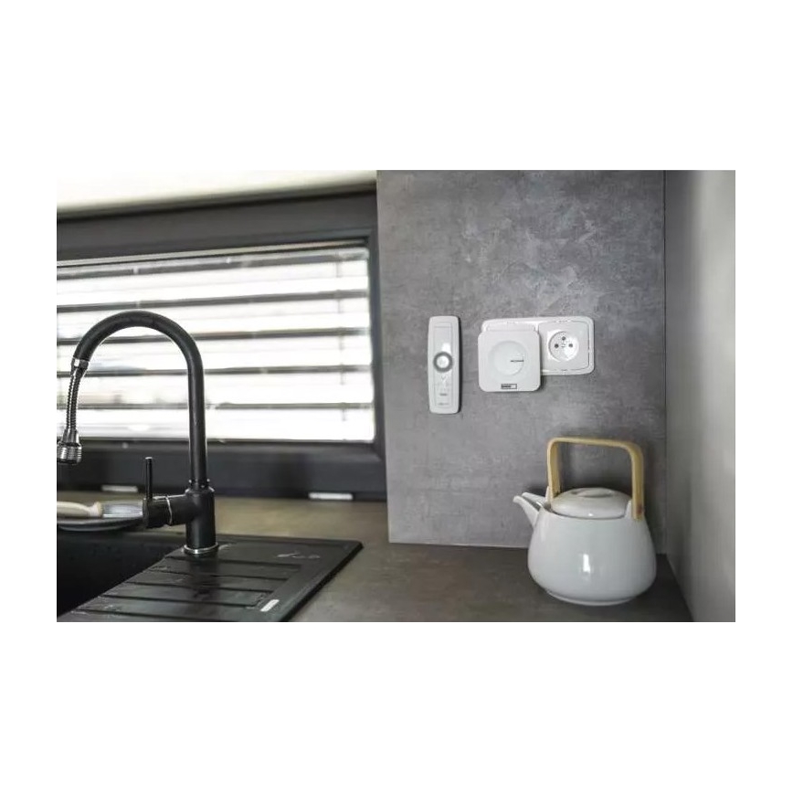 Timbre inalámbrico para enchufes 230V IP44 blanco