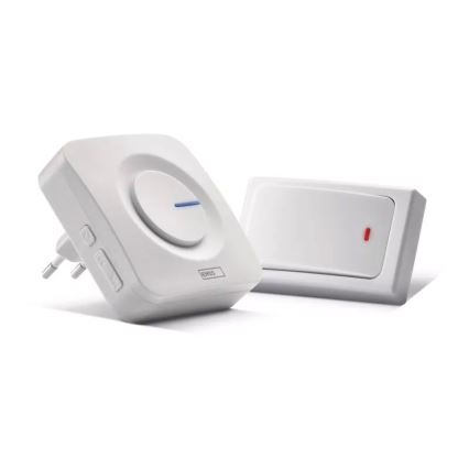 Timbre inalámbrico para enchufes 230V IP44 blanco