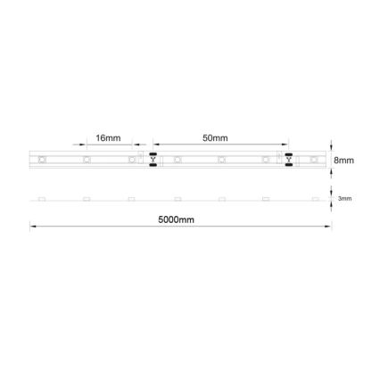 Tira LED para baño 5m 8,5W/12V IP44 3000K