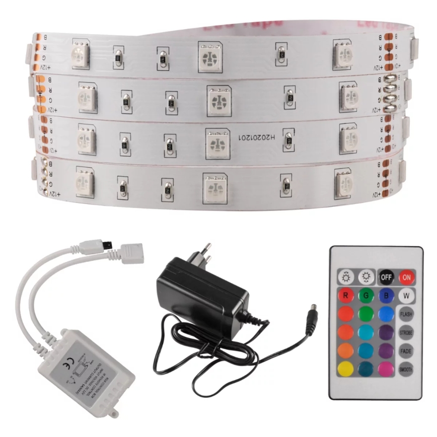 Tira LED RGB regulable 5m LED/18W/12V IP20 + CR