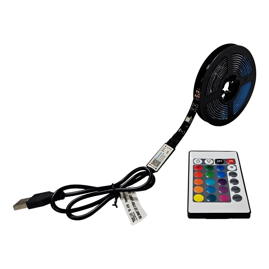 Tira LED RGB regulable LED/6W/5V USB 2 m + control remoto