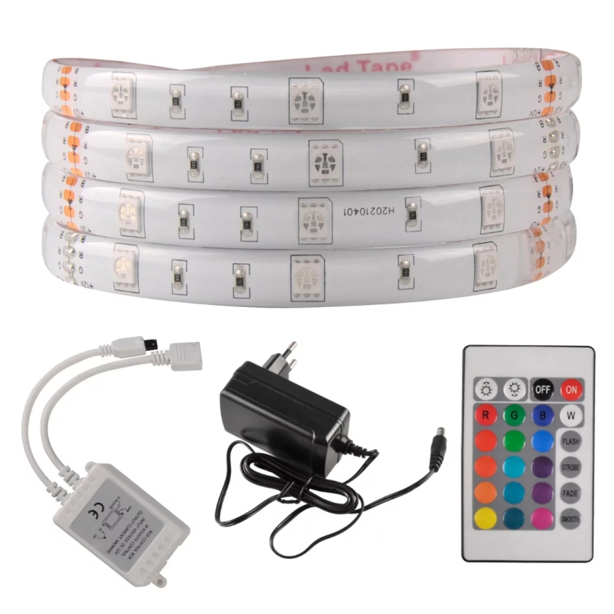 Tira LED RGB regulable para exteriores 5m LED/14W/12V IP65 + CR