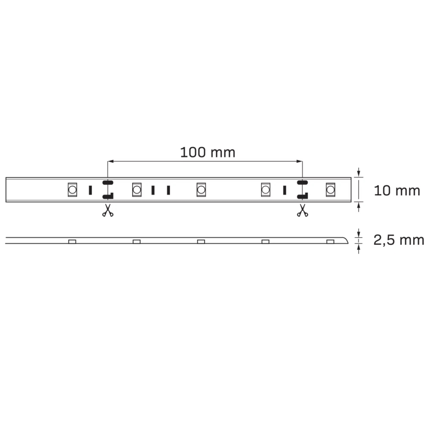 Tira LED RGB regulable para exteriores 5m LED/14W/12V IP65 + CR