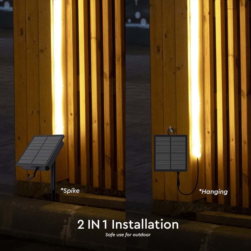 Tira solar LED regulable LED/1,2W/3,7V 3000K IP67 1500 mAh 5m + mando a distancia
