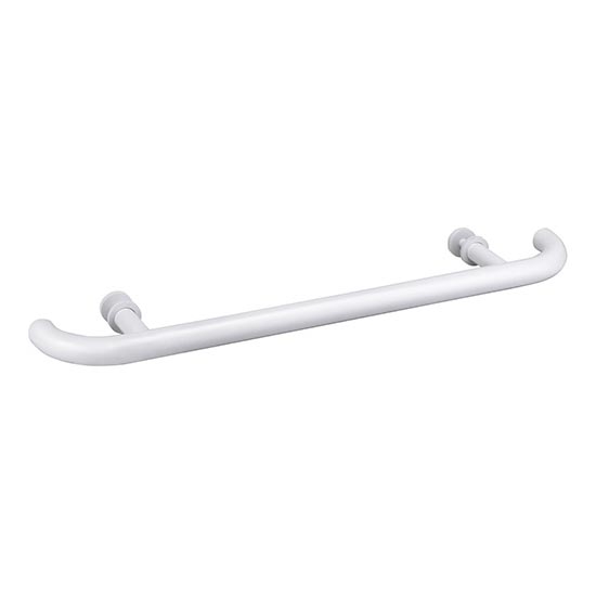 Tirador de puerta 70x4 cm, acero inoxidable/blanco