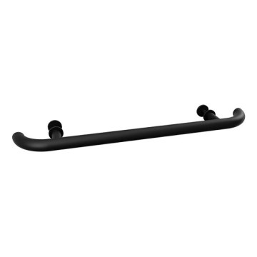 Tirador para puerta 70 x 4 cm, acero inoxidable/negro