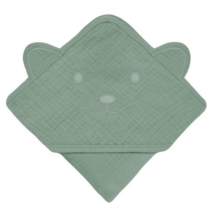 Toalla con capucha MUSLIN de Lionelo - Verde Bosque