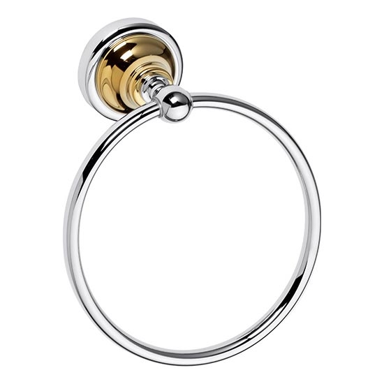 Toallero 16x19 cm plateado/dorado