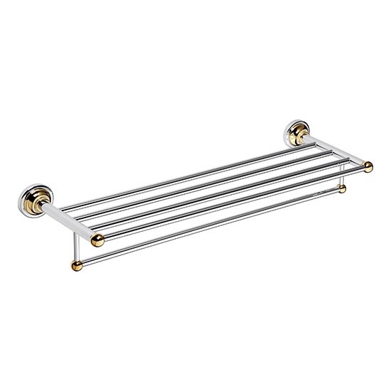 Toallero 66,5 x 12 cm, acabado plateado/dorado