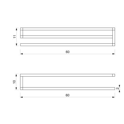 Toallero de pared 10x60 cm blanco