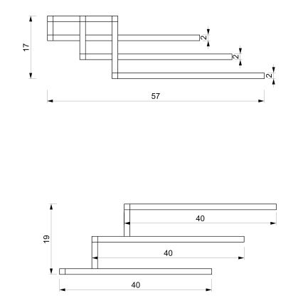Toallero de pared 19x58 cm blanco