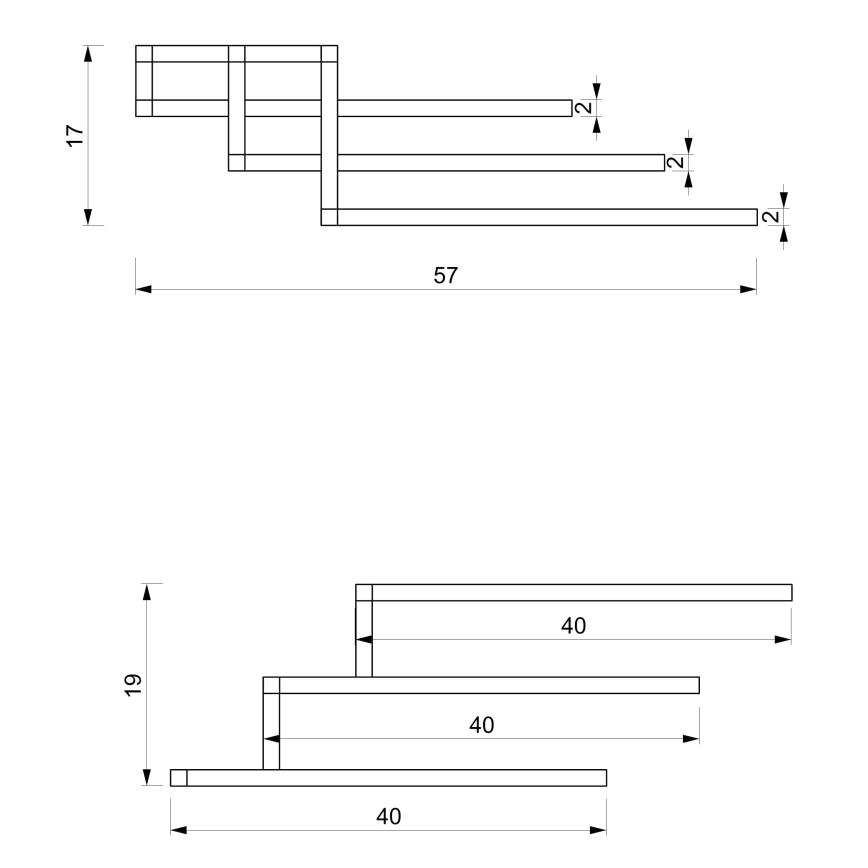 Toallero de pared 19x58 cm blanco
