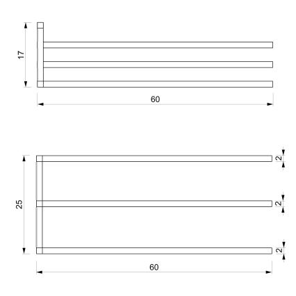 Toallero de pared 25x60 cm blanco