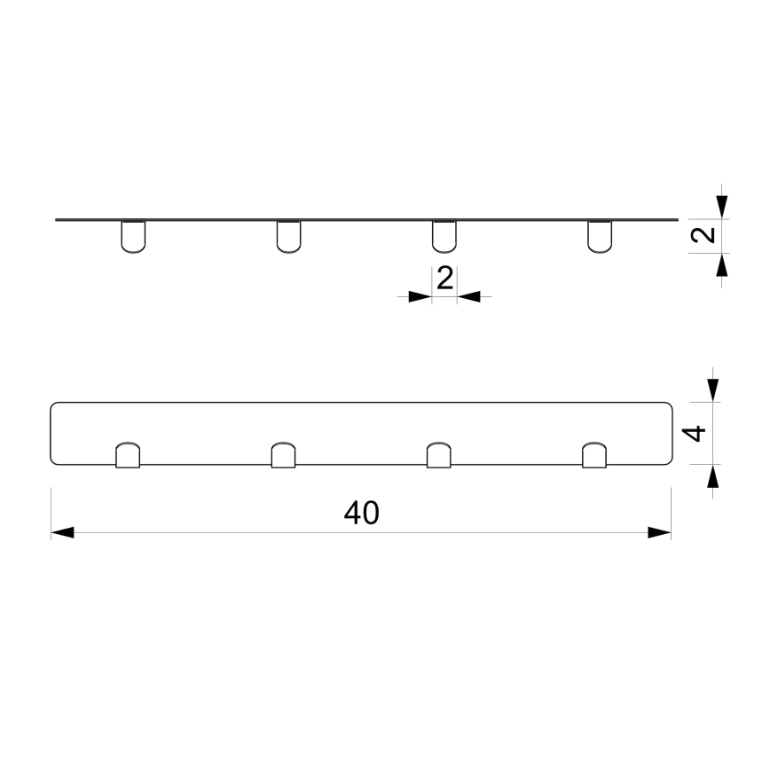Toallero de pared 40 cm blanco
